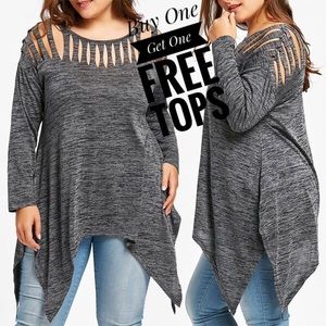 Shredded Handkerchief Top